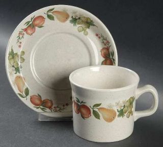 Wedgwood Quince Flat Cup & Saucer Set, Fine China Dinnerware   Oven To Table, Fr
