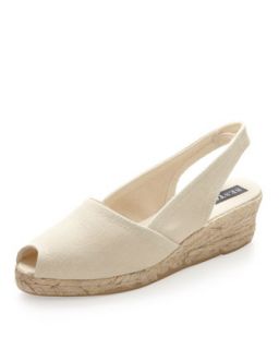 Pique Espadrille Wedge Slingback, Taupe