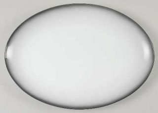 Sango Grey Mist 15 Oval Serving Platter, Fine China Dinnerware   Sprayed Gray O