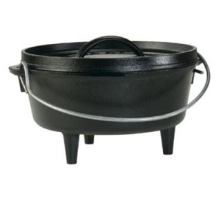 Lodge 8 in Round Cast Iron Dutch Oven w/ 2 qt Capacity & 3 Legs, Bail Wire