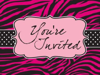 Pink Zebra Boutique Invitation Postcards