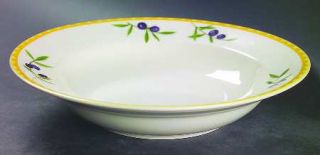 Studio Nova Olive Branch Large Rim Soup Bowl, Fine China Dinnerware   Purple Oli