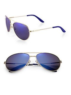 Carrera Stainless Steel Aviator Sunglasses   Blue
