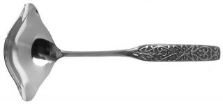 National Stainless Valinda Gravy Ladle, Solid Piece   Stainless, Scrolls, Black