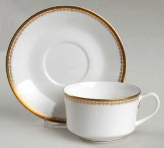 Royal Worcester Somerset (Smooth) Flat Cup & Saucer Set, Fine China Dinnerware  