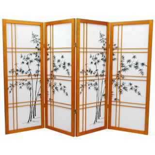 Oriental Furniture Low Window Pane Shoji Screen Room Divider   48H in. Black  