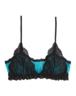 Mesh and Lace Bralette, Seabreeze/Black