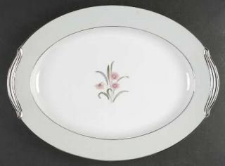 Noritake Regina 16 Oval Serving Platter, Fine China Dinnerware   Mint Green Ban