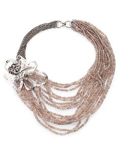 Alexis Bittar Marquis Crystal Magnolia Multi Strand Necklace   Crystal