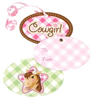 Pink Cowgirl Gift Tags