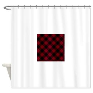  Red And Black Plaid Fabric Backgrou Shower Curtain  Use code FREECART at Checkout