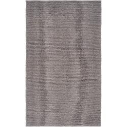 Hand woven Casual Solid Grey Dues Wool Rug (5 X 8)