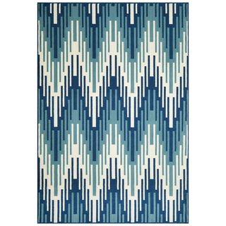 Indoor/outdoor Blue Ikat Rug (710 X 1010)