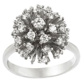 Sterling Silver Cubic Zirconium Disco Ball Ring   Silver (5)