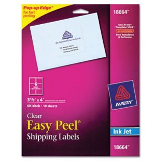Avery Labels Easy Peel Mailing Labels For Inkjet Printers, 3 1/3 x 4, Clear