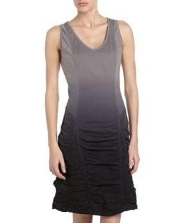 Ruched Skirt Dress, Ombre Black