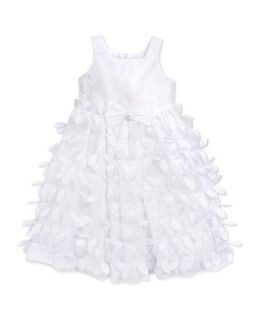 Mesh/Taffeta Petal Dress, White, 7 10