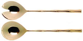 Viners of Sheffield Gold Cane 2 Piece Salad Set, Solid Pieces   Gold Electroplat