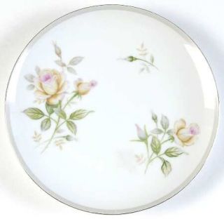 Kyoto Shirley Salad Plate, Fine China Dinnerware   Pink/Brown/Gray Roses&Leaves,
