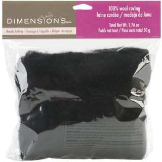 Feltworks 1.76 ounce Bulk Roving Black Wool (BlackModel 72 73838Weight 1.76 ouncesMaterials WoolImported )