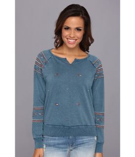 Lucky Brand Indio Embroidered Pullover Womens Clothing (Blue)