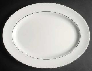 Wedgwood Blanc Sur Blanc 15 Oval Serving Platter, Fine China Dinnerware   Vera
