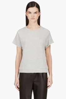 R13 Grey Terry Weave Cut_off Sleeve Sweatshirt