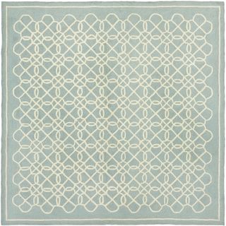 Safavieh Hand made Chelsea Blue/ Ivory Wool Rug (6 Square)