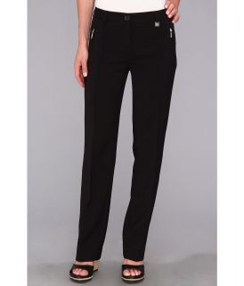 Anne Klein Straight Leg Pant w/ Zip Pocket Womens Casual Pants (Black)