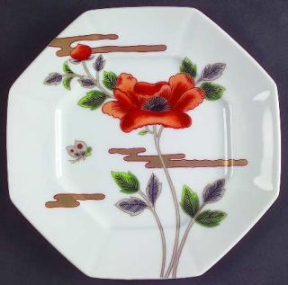 Fitz & Floyd Fleur Et Nuages Bread & Butter Plate, Fine China Dinnerware   Rust