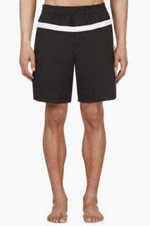 T By Alexander Wang Black And White Swim Shorts