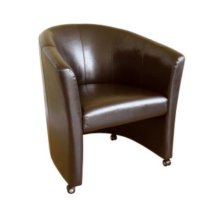 Eaton Brown Faux Leather Club Chair