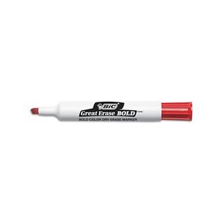 Great Erase Bold Dry Chisel Tip Red Erase Markers (dozen) (RedType of marker Dry eraseTip type Chisel Quantity Twelve (12)Materials PlasticDimensions 2.25 inches x 2.88 inches x 5.88 inchesBold, vivid ink for presentations with impactFor use on white