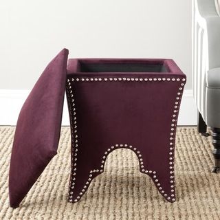 Safavieh Deidra Bordeaux Cotton Ottoman (BordeauxMaterials Wood and Cotton FabricDimensions 21.1 inches high x 16.1 inches wide x 21.1 inches deepThis product will ship to you in 1 box.Furniture arrives fully assembled )