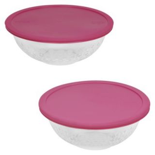 Pyrex 2 Pack Textured Mixing Bowl Set   Pink