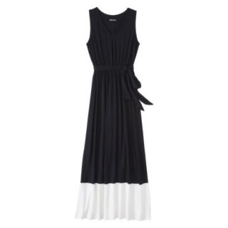 Merona Womens Knit Colorblock Maxi Dress   Black/Sour Cream   XL