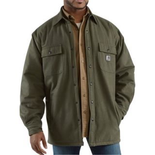 Carhartt Chore Flannel Shirt Jacket   Moss, Large, Model# 100093