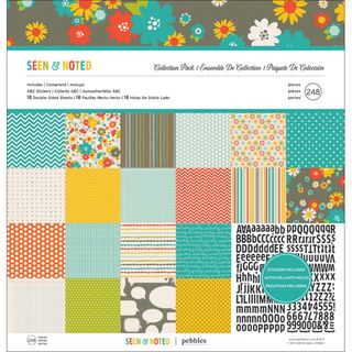 Seen and Noted Collection Pack 12x12 18 Double sided Papers + Alpha Thickers