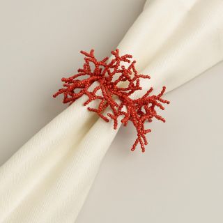 Antique Red Beaded Napkin Rings, Set of 6   World Market