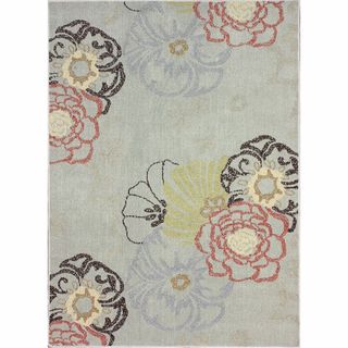 Nuloom Machine tufted Contemporary Floral Grey Rug (8 X 11)