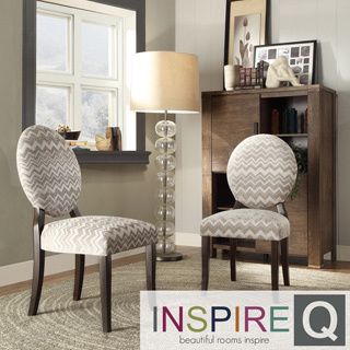 Inspire Q Zoey Hip Chevron Fabric Round Back Side Chairs (set Of 2)