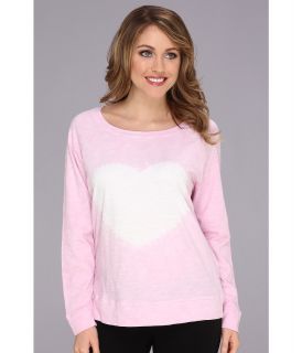 Allen Heart Tee Womens Long Sleeve Pullover (Pink)