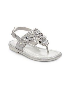 Flowers by Zoe Toddlers & Kids Beth Shimmer Thong Sandals   Silver