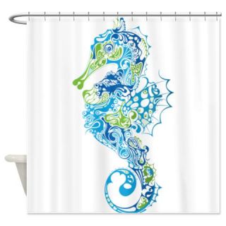  Whimsical Blue Seahorse Shower Curtain  Use code FREECART at Checkout
