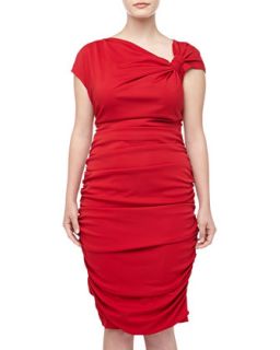 Cap Sleeve Ruched Stretch Dress, Womens
