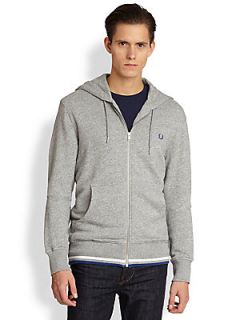 Fred Perry Tipped Cotton Hoodie   Grey