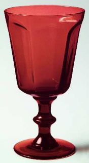 Bryce Antique Ruby Water Goblet   Stem #1147, Ruby, Panel Design