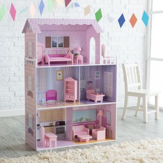 Teamson Design Fancy Mansion Play House with Furniture Multicolor   KYD 10922A