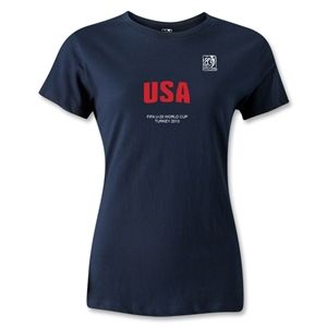 FIFA U 20 World Cup Turkey Womens USA T Shirt (Navy)