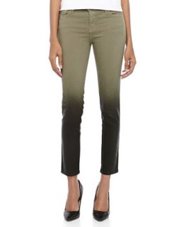 The Stiletto Ombre Coated Skinny Jeans, Dark Army